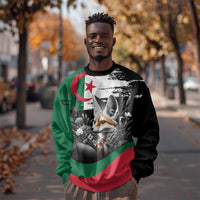 Personalized Algeria Sweatshirt Algerian Flag With a Fennec Fox - Wonder Print Shop