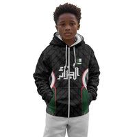 Custom Football Algeria Palestine Kid Hoodie Special Edition 2023-2024 - Wonder Print Shop