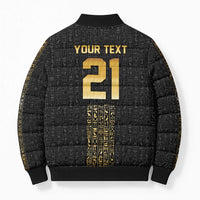 World Football 2026 Egypt Custom Bomber Puffer Jacket Ancient Egyptian Hieroglyphs - Wonder Print Shop