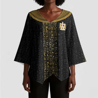 World Football 2026 Egypt Custom Kimono Sleeve Blouse Ancient Egyptian Hieroglyphs - Wonder Print Shop