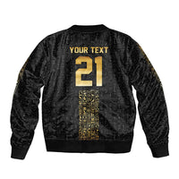 World Football 2026 Egypt Custom Sleeve Zip Bomber Jacket Ancient Egyptian Hieroglyphs - Wonder Print Shop