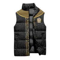 World Football 2026 Egypt Custom Sleeveless Puffer Jacket Ancient Egyptian Hieroglyphs - Wonder Print Shop