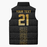 World Football 2026 Egypt Custom Sleeveless Puffer Jacket Ancient Egyptian Hieroglyphs - Wonder Print Shop