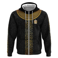 World Football 2026 Egypt Custom Zip Hoodie Ancient Egyptian Hieroglyphs - Wonder Print Shop
