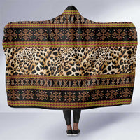 Cameroon Cheetah Toghu Pattern Hooded Blanket