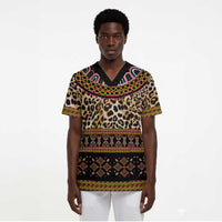 Cameroon Cheetah Toghu Pattern Scrub Top