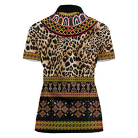 Cameroon Cheetah Toghu Pattern Women Polo Shirt