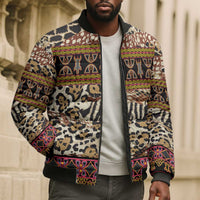 Cameroon Toghu Bomber Puffer Jacket Wild Animal Skins Seamless Pattern