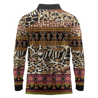 Cameroon Toghu Long Sleeve Polo Shirt Wild Animal Skins Seamless Pattern
