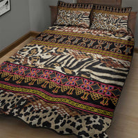 Cameroon Toghu Quilt Bed Set Wild Animal Skins Seamless Pattern