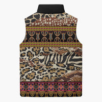 Cameroon Toghu Sleeveless Puffer Jacket Wild Animal Skins Seamless Pattern