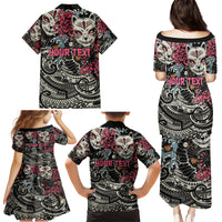 Personalized Japanese Kitsune Mask Family Matching Puletasi and Hawaiian Shirt With Polynesian Arty Style - Wonder Print Shop