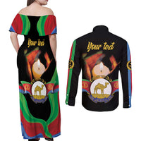 Personalized Eritrea Maelti Siwuat Couples Matching Off Shoulder Maxi Dress and Long Sleeve Button Shirt Shida Shoes Glory To Our Martyrs Eritrea LT9 - Wonder Print Shop