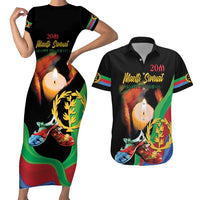 Personalized Eritrea Maelti Siwuat Couples Matching Short Sleeve Bodycon Dress and Hawaiian Shirt Shida Shoes Glory To Our Martyrs Eritrea LT9 - Wonder Print Shop