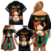 Personalized Eritrea Maelti Siwuat Family Matching Off Shoulder Short Dress and Hawaiian Shirt Shida Shoes Glory To Our Martyrs Eritrea LT9 - Wonder Print Shop