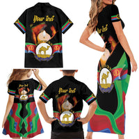 Personalized Eritrea Maelti Siwuat Family Matching Short Sleeve Bodycon Dress and Hawaiian Shirt Shida Shoes Glory To Our Martyrs Eritrea - Wonder Print Shop