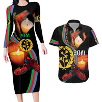 Personalized Eritrea Maelti Siwuat Couples Matching Long Sleeve Bodycon Dress and Hawaiian Shirt Candle Vigil Glory To Our Martyrs Eritrea LT9 - Wonder Print Shop