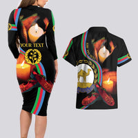 Personalized Eritrea Maelti Siwuat Couples Matching Long Sleeve Bodycon Dress and Hawaiian Shirt Candle Vigil Glory To Our Martyrs Eritrea LT9 - Wonder Print Shop
