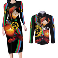 Personalized Eritrea Maelti Siwuat Couples Matching Long Sleeve Bodycon Dress and Long Sleeve Button Shirt Candle Vigil Glory To Our Martyrs Eritrea LT9 - Wonder Print Shop
