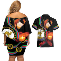 Personalized Eritrea Maelti Siwuat Couples Matching Off Shoulder Short Dress and Hawaiian Shirt Candle Vigil Glory To Our Martyrs Eritrea LT9 - Wonder Print Shop