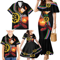 Personalized Eritrea Maelti Siwuat Family Matching Mermaid Dress and Hawaiian Shirt Candle Vigil Glory To Our Martyrs Eritrea LT9 - Wonder Print Shop