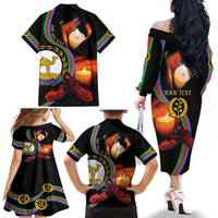 Personalized Eritrea Maelti Siwuat Family Matching Off The Shoulder Long Sleeve Dress and Hawaiian Shirt Candle Vigil Glory To Our Martyrs Eritrea - Wonder Print Shop