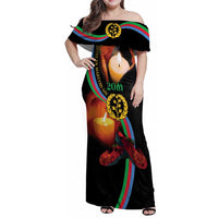 Personalized Eritrea Maelti Siwuat Family Matching Off Shoulder Maxi Dress and Hawaiian Shirt Candle Vigil Glory To Our Martyrs Eritrea LT9 - Wonder Print Shop