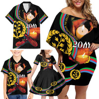 Personalized Eritrea Maelti Siwuat Family Matching Off Shoulder Short Dress and Hawaiian Shirt Candle Vigil Glory To Our Martyrs Eritrea LT9 - Wonder Print Shop