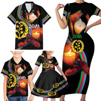 Personalized Eritrea Maelti Siwuat Family Matching Short Sleeve Bodycon Dress and Hawaiian Shirt Candle Vigil Glory To Our Martyrs Eritrea - Wonder Print Shop