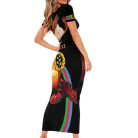 Personalized Eritrea Maelti Siwuat Family Matching Short Sleeve Bodycon Dress and Hawaiian Shirt Candle Vigil Glory To Our Martyrs Eritrea - Wonder Print Shop