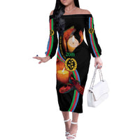 Personalized Eritrea Maelti Siwuat Off The Shoulder Long Sleeve Dress Candle Vigil Glory To Our Martyrs Eritrea - Wonder Print Shop