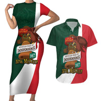 iViva Mexico Hidalgos Bell Personalized Couples Matching Short Sleeve Bodycon Dress and Hawaiian Shirt Mexican Independence Day Fiesta - Wonder Print Shop
