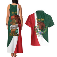 iViva Mexico Hidalgos Bell Personalized Couples Matching Tank Maxi Dress and Hawaiian Shirt Mexican Independence Day Fiesta - Wonder Print Shop