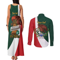 iViva Mexico Hidalgos Bell Personalized Couples Matching Tank Maxi Dress and Long Sleeve Button Shirt Mexican Independence Day Fiesta - Wonder Print Shop