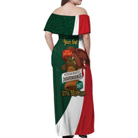iViva Mexico Hidalgos Bell Personalized Family Matching Off Shoulder Maxi Dress and Hawaiian Shirt Mexican Independence Day Fiesta - Wonder Print Shop