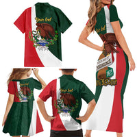 iViva Mexico Hidalgos Bell Personalized Family Matching Short Sleeve Bodycon Dress and Hawaiian Shirt Mexican Independence Day Fiesta - Wonder Print Shop