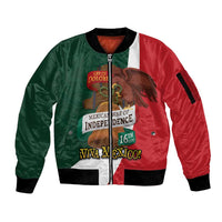 iViva Mexico Hidalgos Bell Personalized Sleeve Zip Bomber Jacket Mexican Independence Day Fiesta - Wonder Print Shop