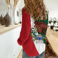 iViva Mexico Hidalgos Bell Personalized Women Casual Shirt Mexican Independence Day Fiesta - Wonder Print Shop