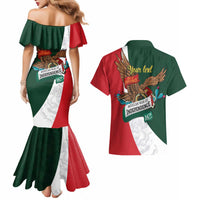 iViva Mexico Eagle Personalized Couples Matching Mermaid Dress and Hawaiian Shirt Mexican Independence Day Fiesta - Wonder Print Shop