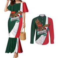iViva Mexico Eagle Personalized Couples Matching Mermaid Dress and Long Sleeve Button Shirt Mexican Independence Day Fiesta - Wonder Print Shop