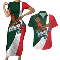 iViva Mexico Eagle Personalized Couples Matching Short Sleeve Bodycon Dress and Hawaiian Shirt Mexican Independence Day Fiesta - Wonder Print Shop