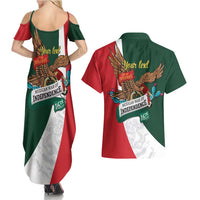 iViva Mexico Eagle Personalized Couples Matching Summer Maxi Dress and Hawaiian Shirt Mexican Independence Day Fiesta - Wonder Print Shop