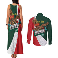 iViva Mexico Eagle Personalized Couples Matching Tank Maxi Dress and Long Sleeve Button Shirt Mexican Independence Day Fiesta - Wonder Print Shop