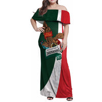 iViva Mexico Eagle Personalized Family Matching Off Shoulder Maxi Dress and Hawaiian Shirt Mexican Independence Day Fiesta - Wonder Print Shop