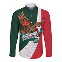 iViva Mexico Eagle Personalized Long Sleeve Button Shirt Mexican Independence Day Fiesta - Wonder Print Shop