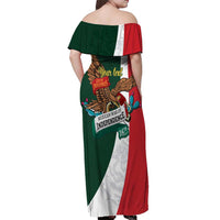iViva Mexico Eagle Personalized Off Shoulder Maxi Dress Mexican Independence Day Fiesta - Wonder Print Shop