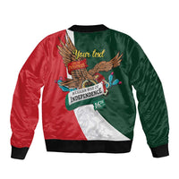 iViva Mexico Eagle Personalized Sleeve Zip Bomber Jacket Mexican Independence Day Fiesta - Wonder Print Shop