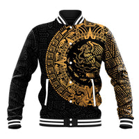 Mexican Aztec Baseball Jacket Golden Coat of Arm - Wonder Print Shop