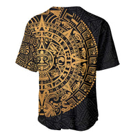 Mexican Aztec Baseball Jersey Golden Coat of Arm - Wonder Print Shop