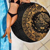 Mexican Aztec Beach Blanket Golden Coat of Arm - Wonder Print Shop